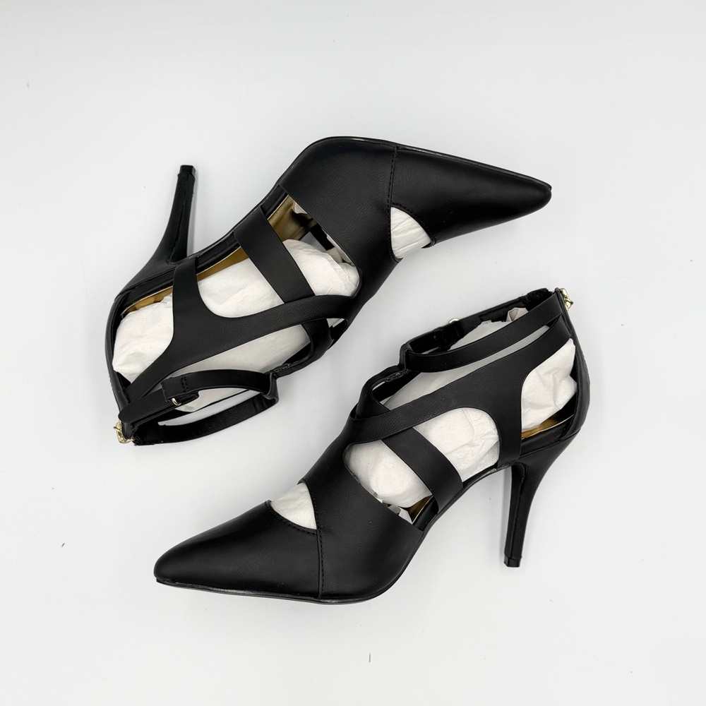 Dollhouse Black Strappy Heels